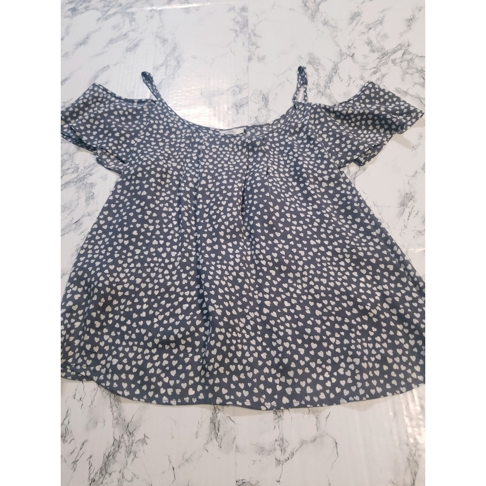 Joie Silk Heart Adorlee Cold Shoulder Blouse